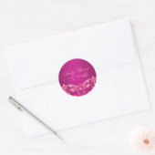 Roze Damask Baby shower Envelop Sticker/afdichting Ronde Sticker (Envelop)