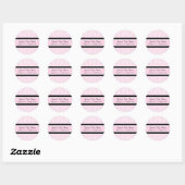 Roze Damask Baby shower Favor Stickers (Vel)