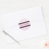 Roze Damask Baby shower Favor Stickers (Envelop)