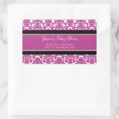 Roze Damask Baby shower Favor Stickers (Tas)
