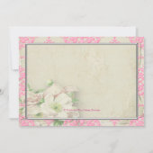 Roze Damask  Baby shower Kaart (Achterkant)