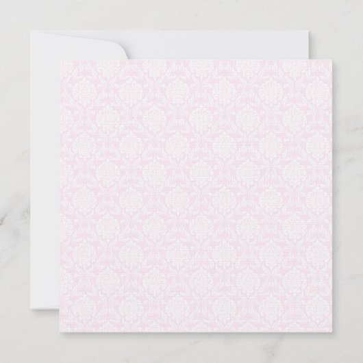 Roze Damask Baptisme-uitvindingen Kaart (Achterkant)