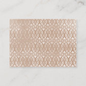 Roze Damask Bat Mitzvah Receptie Tafel Kaarten Plaatskaartje (Achterkant)