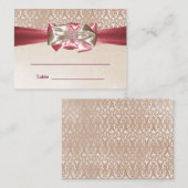 Roze Damask Bat Mitzvah Receptie Tafel Kaarten Plaatskaartje (Voorkant / Achterkant)