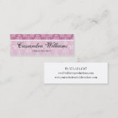 Roze Damask Beauty Micro Mini Visitekaartjes (Voorkant / Achterkant)