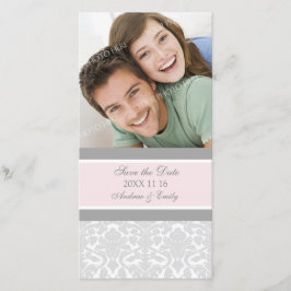 Roze Damask Bewaar de datum bruiloft fotokaarten Save The Date