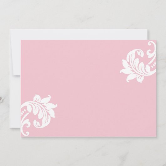 Roze Damask bewaart de Kaart Datum (Achterkant)