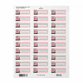 Roze Damask Bird Cage Musical Notes and Heart Etiket (Full Sheet)