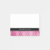 Roze Damask Black Gepersonaliseerde Post-it® notes (Voorkant)