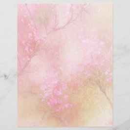 Roze Damask & Bloemen Scrapbook Papier