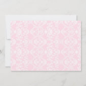 Roze Damask Blonde Baby shower Bedankkaart (Achterkant)