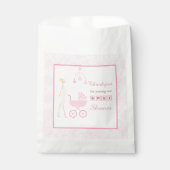 Roze Damask Blonde Baby shower Bedankzakje (Voorkant)