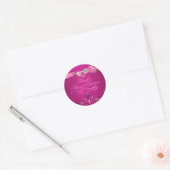 Roze Damask & Bow Sweet 16 Envelop Sticker/zegel Ronde Sticker (Envelop)