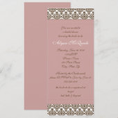 roze damask bridal douche - uitnodiging (Voorkant / Achterkant)