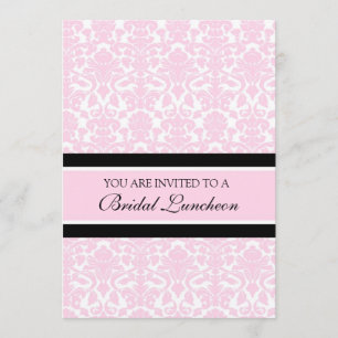 Roze Damask Bridal Luncheon Invitation Cards Kaart