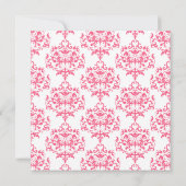  Roze Damask Bridal Shower Invitation Kaart (Achterkant)
