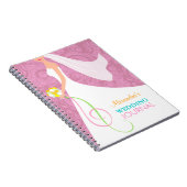 Roze Damask Bridal Wedding Journal-laptop Notitieboek (Rechterzijde)