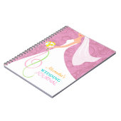 Roze Damask Bridal Wedding Journal-laptop Notitieboek (Linkerzijde)