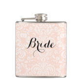 Roze  Damask Bride Flask Heupfles (Voorkant)