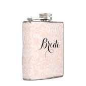 Roze  Damask Bride Flask Heupfles (Rechts)