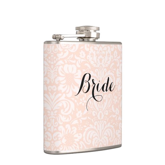Roze  Damask Bride Flask Heupfles (Rechts)