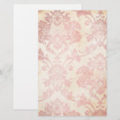  Roze Damask Briefpapier (Voorkant / Achterkant)