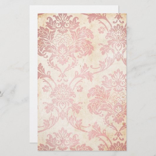  Roze Damask Briefpapier (Voorkant / Achterkant)