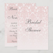 Roze Damask bruidsfeest uitnodiging aanpasbaar (Voorkant / Achterkant)