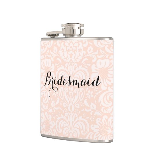 Roze  Damask Bruidsmeisje Flask Heupfles (Links)