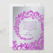 Roze Damask bruiloft Dank u fotokaart Bedankkaart (Achterkant)