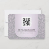 Roze Damask bruiloft Dank u fotokaart RSVP Kaartje (Achterkant)