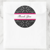Roze Damask Bruiloft Dank u Stickers (Tas)