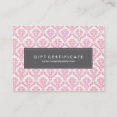 Roze Damask  Cadeaubon Kortingskaartje (Voorkant)