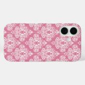 Roze Damask Case-Mate iPhone Case (Achterkant (horizontaal))
