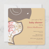 Roze Damask Chicks Baby shower Party Invitation Kaart (Voorkant)