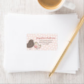 Roze Damask Chicks Girl Baby shower Adresetiketten Etiket (Insitu)