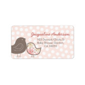 Roze Damask Chicks Girl Baby shower Adresetiketten Etiket (Voorkant)