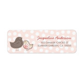 Roze Damask Chicks Girl Baby shower Adresetiketten Etiket (Voorkant)