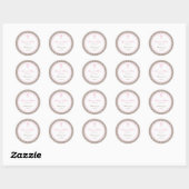 Roze Damask Cross Address Label/Favor Sticker (Vel)