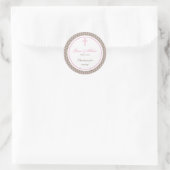 Roze Damask Cross Address Label/Favor Sticker (Tas)