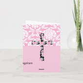 Roze Damask Cross Girl bedankt (Achterkant)