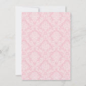 Roze Damask Cross Meisjes Doop Uitnodigingen (Achterkant)