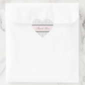 Roze Damask Dank u bruiloft envelop afdichtingen Hart Sticker (Tas)