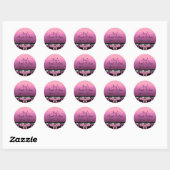 Roze Damask & Diamond Sweet 16 Sticker (Vel)