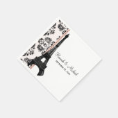 Roze Damask Eiffeltoren bruiloft Servetten (Hoek)