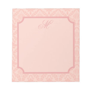 Roze Damask Elegant Bloemrijke Klassieke Vintage Notitieblok