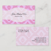 Roze Damask Elegant Custom Visitekaartje (Voorkant / Achterkant)