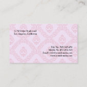 Roze Damask Elegant Custom Visitekaartje (Achterkant)