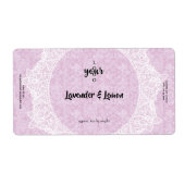 Roze Damask en Lace Soap Bar Etiket (Voorkant)