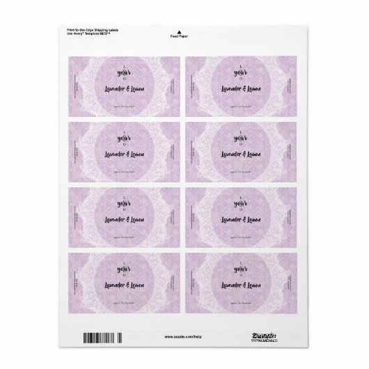 Roze Damask en Lace Soap Bar Etiket (Full Sheet)